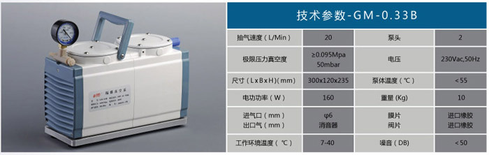 GM-0.33B型隔膜真空泵